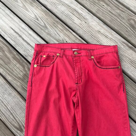 90s Retro DG2 by Diane Gilman red high rise jeans - Picture 6 of 12